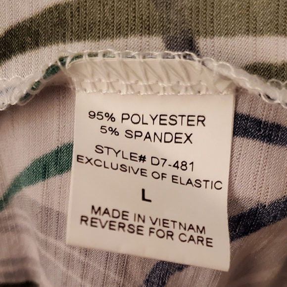 Triple Seven Tropical Palm Print 3/4 Sleeve Maxi Dress Green And Blue Size L - Picture 5 of 5